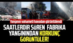 Samsun Tekkeköy OSB'deki fabrika yangınında son durum! PEDO yangını havadan görüntülendi