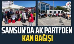 Samsun'da AK Parti'den kan bağışı