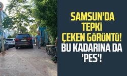Samsun'da aracını kaldırıma bıraktı! Tepki çeken görüntü: Bu kadarına da 'pes'