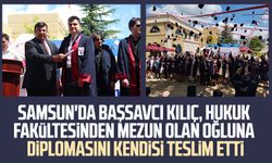 Samsun'da Başsavcı Kılıç, hukuk fakültesinden mezun olan oğluna diplomasını kendisi teslim etti