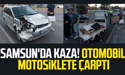 Samsun İlkadım'da kaza! Otomobil, motosiklete çarptı