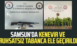 Samsun’da kenevir ve ruhsatsız tabanca ele geçirildi