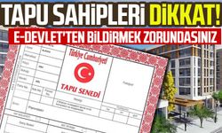 Tapu sahipleri dikkat! e-Devlet'ten bildirmek zorundasınız