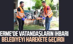 Terme'de vatandaşların ihbarı belediyeyi harekete geçirdi