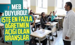 MEB duyurdu! İşte en fazla öğretmen açığı olan branşlar