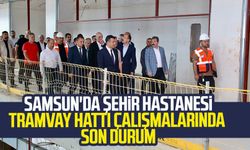 Samsun'da Şehir Hastanesi tramvay hattı çalışmaları sürüyor