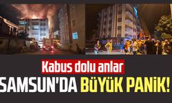 Samsun Bafra'da apartman dairesinde yangın!