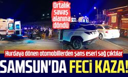 Samsun Körfez Mahallesi'nde feci kaza: Şans eseri sağ kurtuldular