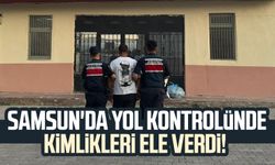 Samsun'da yol kontrolünde kimlikleri ele verdi!