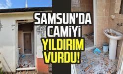 Samsun Çarşamba'da camiyi yıldırım vurdu!