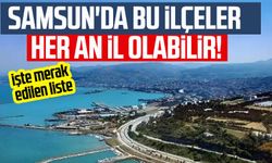 Samsun'da bu ilçeler her an il olabilir!