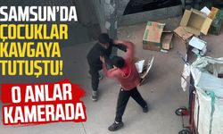 Samsun'da karton toplayan çocukların kavgası kamerada