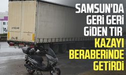 Samsun'da geri geri giden tır kazayı beraberinde getirdi