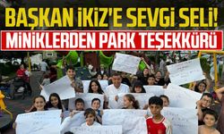 Başkan Murat İkiz'e sevgi seli! Miniklerden park teşekkürü