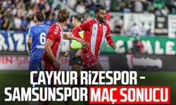 Çaykur Rizespor - Samsunspor maç sonucu