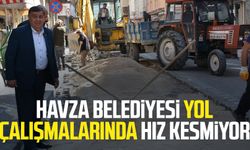 Havza Belediyesi yol çalışmalarında hız kesmiyor