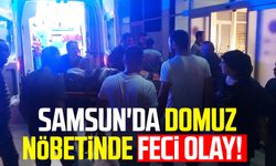 Samsun Bafra'da domuz nöbetinde feci olay!