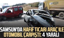 Samsun Havza'da hafif ticari araç ile otomobil çarpıştı: 4 yaralı