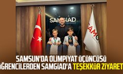 Samsun'da olimpiyat üçüncüsü öğrencilerden SAMGİAD'a teşekkür ziyareti