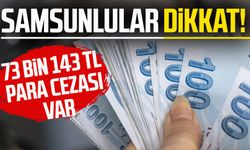 Samsunlular dikkat! 73 bin 143 TL para cezası var