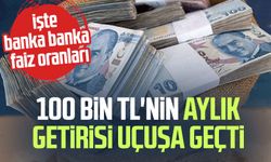 100 bin TL'nin aylık getirisi uçuşa geçti: İşte banka banka faiz oranları