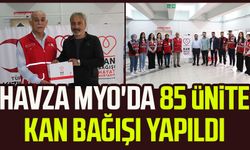 Havza MYO'da 85 ünite kan bağışı yapıldı