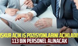 İŞKUR açık iş pozisyonlarını açıkladı! 113 bin personel alınacak