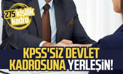 KPSS'siz devlet kadrosuna yerleşin! 275 kişilik kadro