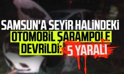 Samsun'a seyir halindeki otomobil şarampole devrildi: 5 yaralı