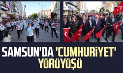 Samsun'da 'Cumhuriyet' yürüyüşü