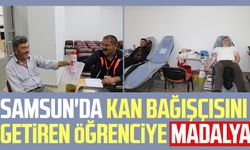 Samsun'da kan bağışçısını getiren öğrenciye madalya