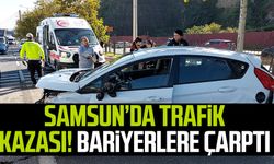 Samsun Canik'te trafik kazası! Bariyerlere çarptı