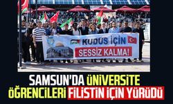 Samsun'da üniversite öğrencileri Filistin için yürüdü