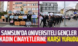 Samsun'da üniversiteli gençler kadın cinayetlerine karşı yürüdü