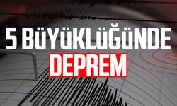 5 büyüklüğünde deprem!