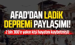 AFAD'dan Samsun Ladik depremi paylaşımı!