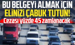 Bu belgeyi almak için elinizi çabuk tutun! Cezası yüzde 45 zamlanacak