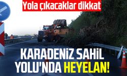 Karadeniz Sahil Yolu'nda heyelan!