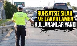 Ruhsatsız silah ve çakar lamba kullananlar yandı!