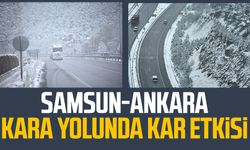 Samsun-Ankara kara yolunda kar etkisi