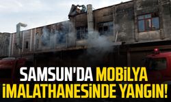 Samsun'da mobilya imalathanesinde yangın!