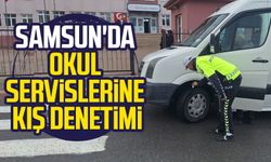 Samsun Bafra'da okul servislerine kış denetimi