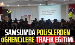 Samsun'da polislerden öğrencilere trafik eğitimi