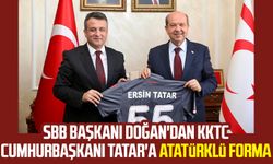 SBB Başkanı Halit Doğan'dan KKTC Cumhurbaşkanı Ersin Tatar'a Atatürklü forma