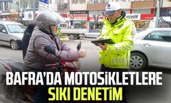 Bafra'da motosiklet denetimleri sürüyor