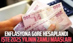 Enflasyona göre hesaplandı! İşte 2025 yılının zamlı maaşları