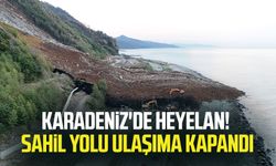 Karadeniz'de heyelan! Sahil Yolu ulaşıma kapandı