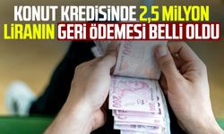 Konut kredisinde 2,5 milyon liranın geri ödemesi belli oldu