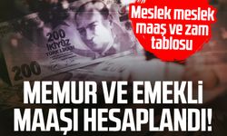 Memur ve emekli maaşı hesaplandı! Meslek meslek maaş ve zam tablosu