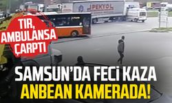 Samsun'da feci ambulans kazası kamerada!